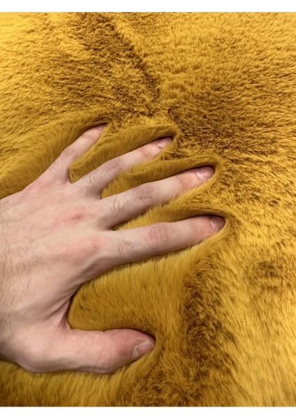 Tavşan Tüyü Post Kesim Premium Kalite Tüy Dökmez Halı Hardal fırsatları