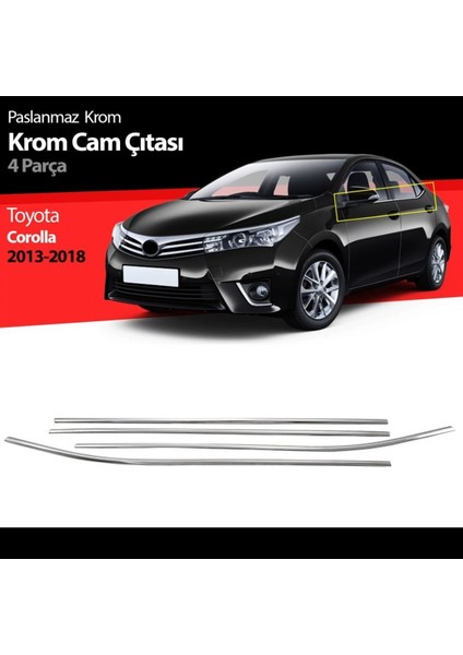 Toyota Corolla Alt Cam Çıtası Kromu Nikelajı 2013-2018