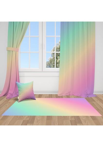 Ombre, Ithal Kumaş, Çocuk ve Bebek Odası Fon Perde - 1 Kanat