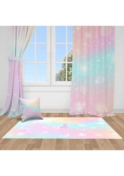 Soft Geçiş Renkli, Ithal Kumaş, Çocuk ve Bebek Odası Fon Perde - 1 Kanat