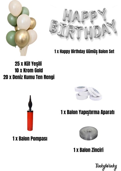 Deniz Kumu Pastel Ten Rengi Doğum Günü ve Nişan Balon Zinciri Set fiyatları