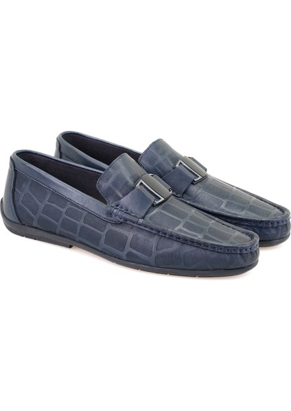 Chevi Lacivert Erkek Deri Loafer