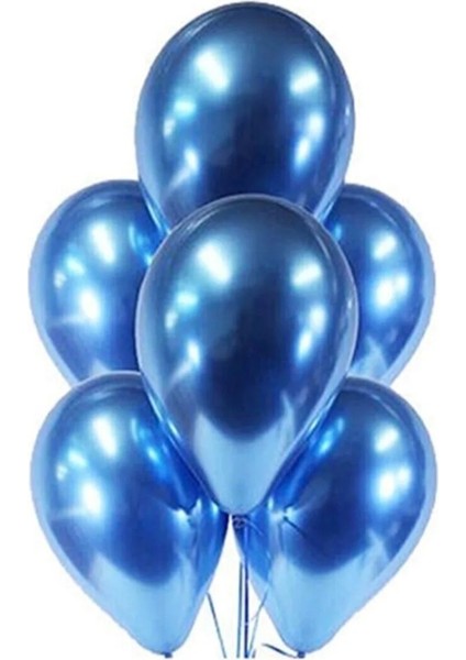 Mavi Krom Balon 10 Adet