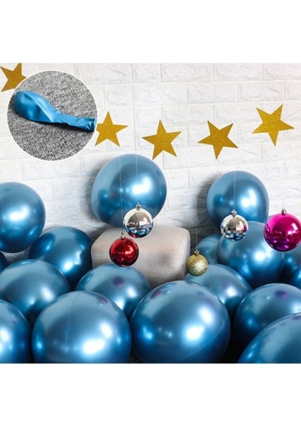 Mavi Krom Balon 10 Adet