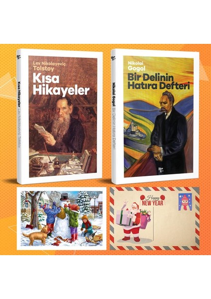 Dünya Klasikleri Ikili Set - Kısa Hikayeler - Bir Delinin Hatıra Defteri ve Kartpostal