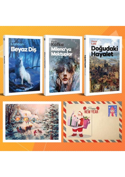 Dünya Klasikleri Üçlü Set - Beyaz Diş - Milenaya Mektuplar - Doğudaki Hayalet ve Kartpostal