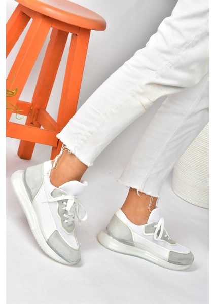 Beyaz/gri Süet Günlük Spor Ayakkabı Sneakers P973516802 fırsatları