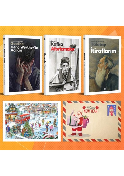 Dünya Klasikleri Üçlü Set - Genç Wertherin Acıları - Aforizmalar - Itiraflarım ve Kartpostal