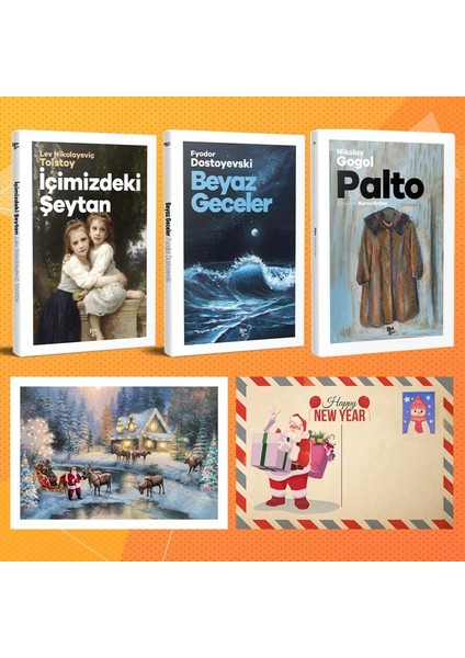 Dünya Klasikleri Üçlü Set - Içimizdeki Şeytan - Beyaz Geceler - Palto ve Kartpostal