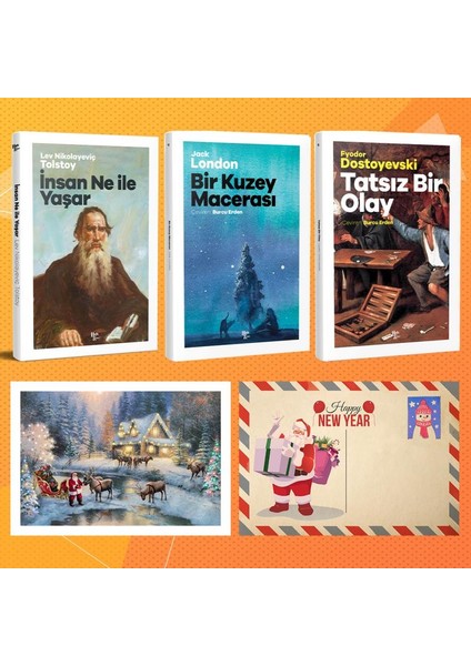 Dünya Klasikleri Üçlü Set - Insan Ne Ile Yaşar - Bir Kuzey Macerası - Tatsız Bir Olay ve Kartpostal
