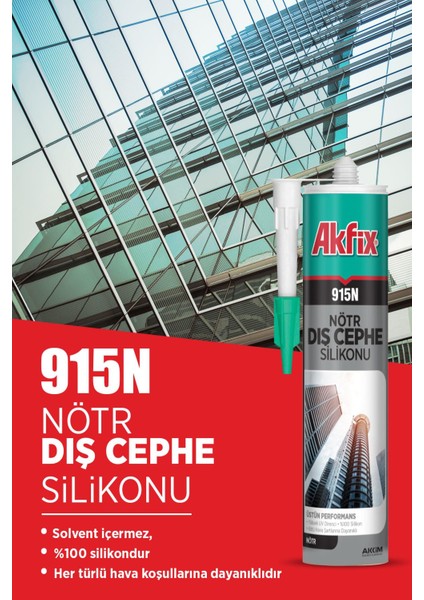 915N Nötr Dış Cephe Silikonu 280 Ml Şeffaf fiyatları