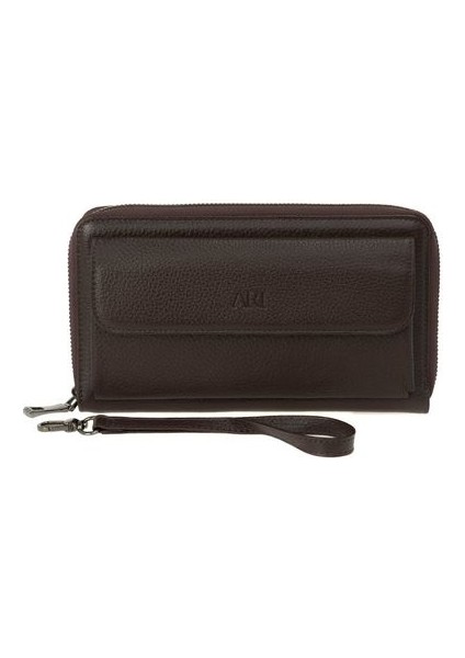 Kahve Rölax Deri Unisex Portföy & Clutch Çanta Ar P-706