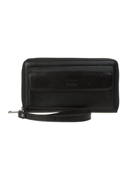 Siyah Rölax Deri Unisex Portföy & Clutch Çanta Ar P-706