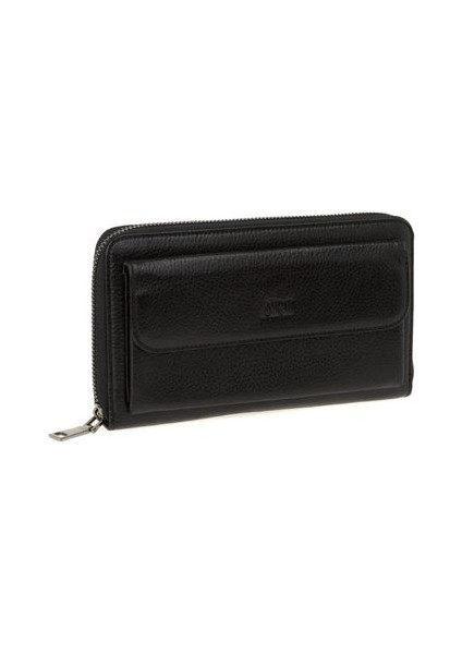 Siyah Rölax Deri Unisex Portföy & Clutch Çanta Ar P-706