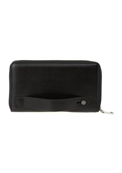 Siyah Rölax Deri Unisex Portföy & Clutch Çanta Ar P-706