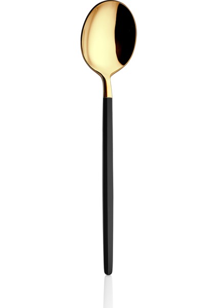 Amore Black Touch Titanyum Parlak Gold 6 Adet Tatlı Kaşığı