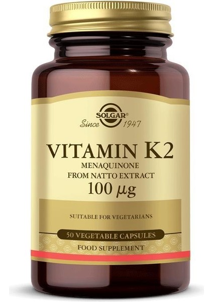 Vitamin K2 100 Mcg 50 Kapsül