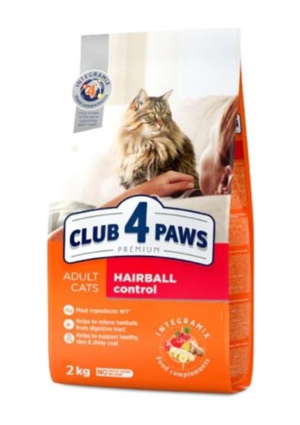 CLUB4PAWS Hairball Control Yetişkin Kedi Maması 2kg