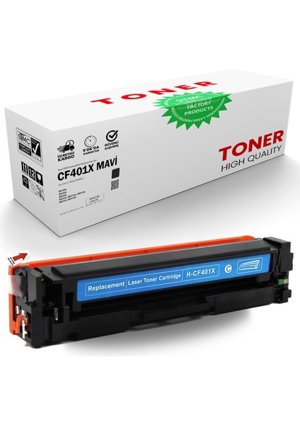 Hp CF401X Mavi Muadil Toner /WB/201X/M551/M575DN/M575F/M570