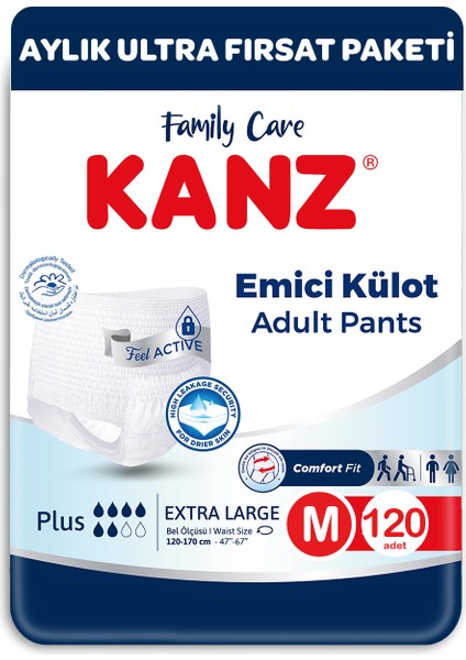 Emici Külot Hasta Bezi M Beden 120 Adet