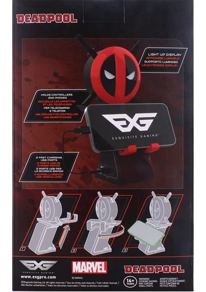 Marvel Deadpool Dualsense Dualshock Oyun Kolu Kablo Tutucu Telefon Uyumlu Cable Guys Lisanslı Orijinal