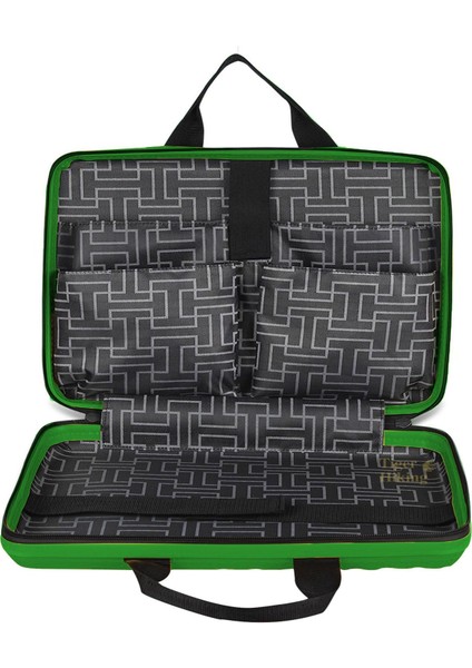 Laptop Çantası Kırılmaz Su Geçirmez Notebook Dizüstü Bilgisayar Taşıma Yeşil 40X30 cm 16 Inç