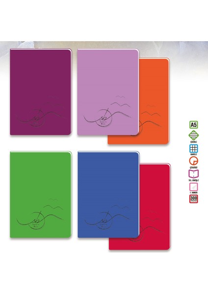 Basic A5 Plastik Kapak 100 Yaprak Kareli Defter
