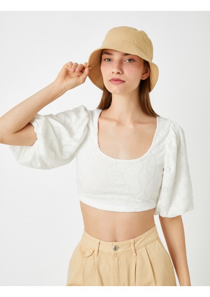Brode Crop Tişört U Yaka fiyatları