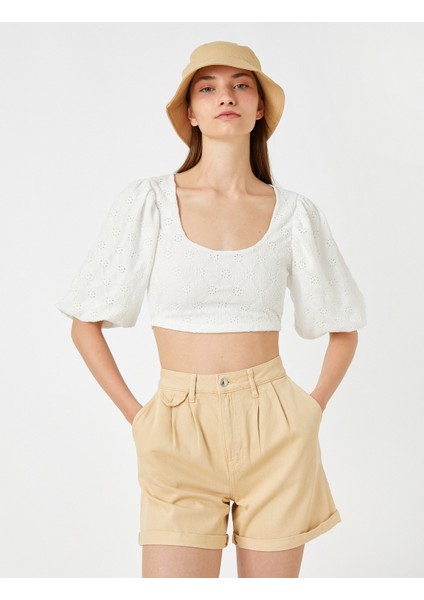 Brode Crop Tişört U Yaka modelleri
