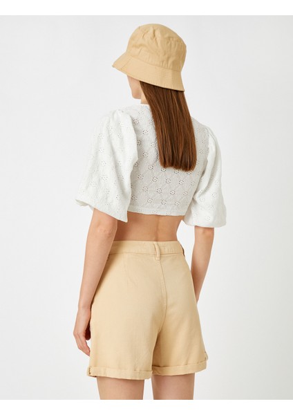 Brode Crop Tişört U Yaka fırsatları