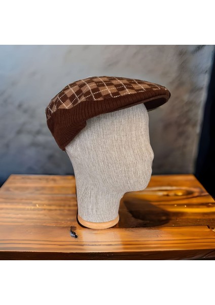 Salar Ticaret Salarticaret Erkek Desenli Kasket Kışlık Şapka Kahverengi