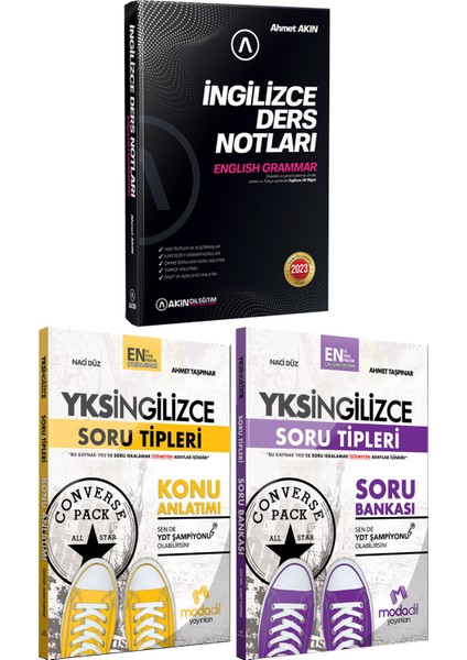 Akın Dil 2023 Akın Dil Ingilizce Ders Notları+Modadil Yks Ingilizce Konu Anlatım+Yks Ingilizce Soru Bankası