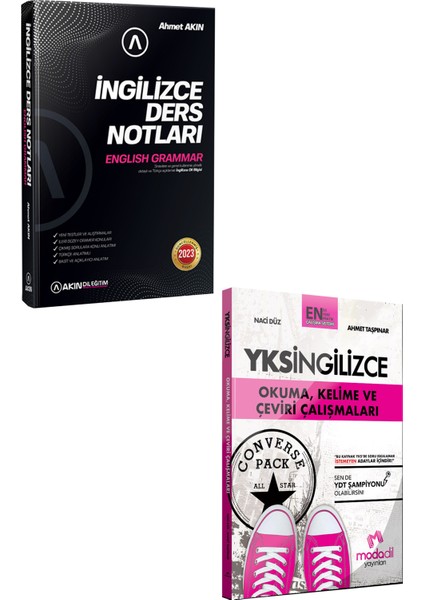 Akın Dil 2023 Akın Dil Ingilizce Ders Notları+Yks Ingilizce Okuma, Kelime ve Çeviri Çalışmaları