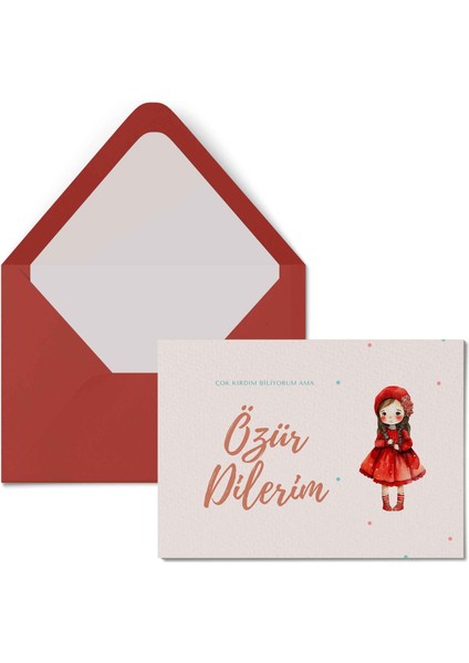 Kartpostal - Tebrik Kartı & Zarf Özür Dilerim