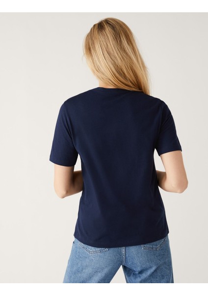 Saf Pamuklu Kısa Kollu T-Shirt