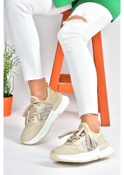 P973516904 Ten Kumaş Kalın Tabanlı Spor Ayakkabı Sneakers