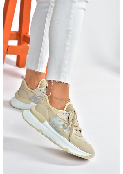 P973516904 Ten Kumaş Kalın Tabanlı Spor Ayakkabı Sneakers
