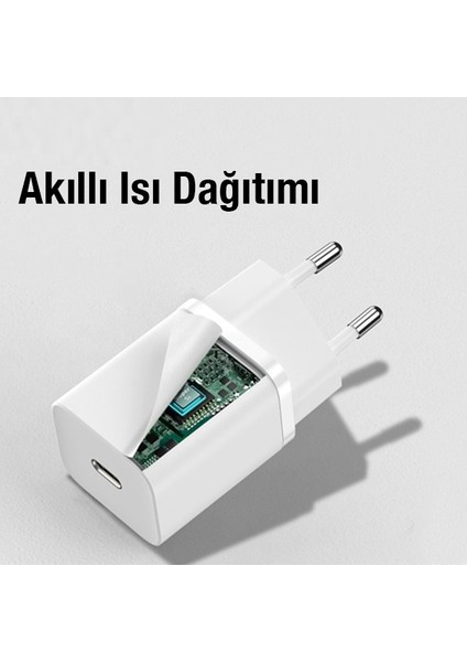 30W Type-C Girişli Pd Ultra Hızlı Samsung S21 -S22-NOTE20 Uyumlu Şarj Aleti Adaptör Başlık