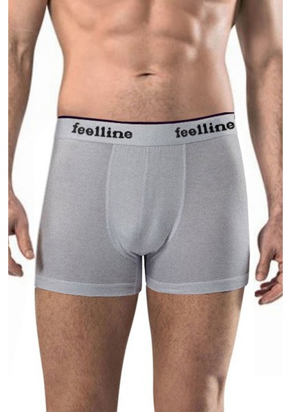 Erkek Gri 6 Adet Likralı Boxer