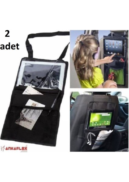 2 Adet Oto Koltuk Arkası Tablet Tutucu Araç Koltuk Arkası Organizer Pratik Eşya Düzenleyici Çanta