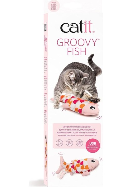 Groovy Fish Catnipli Kedi Oyuncağı, Pembe