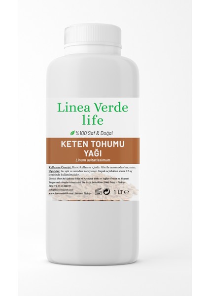 Keten Tohumu Yağı 1 Lt %100 Saf & Doğal