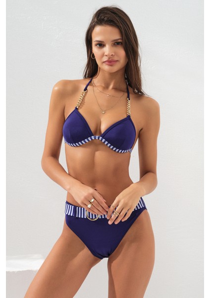 Kaplı Üçgen Bikini Takım Marin 231220