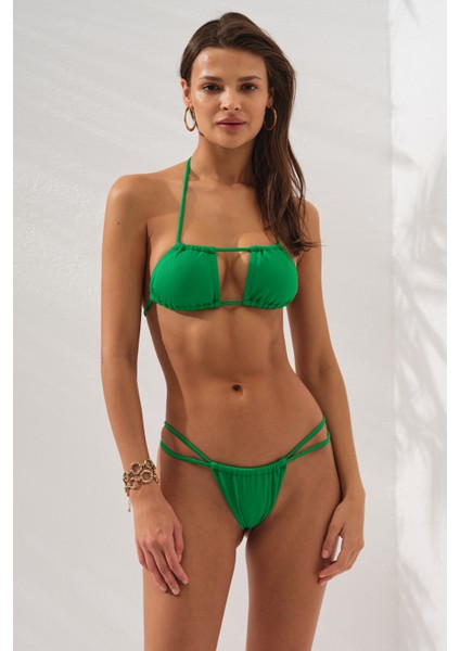 Pierre Cardin Benefit Straplez Formlu String Bikini Takım YEŞIL231241