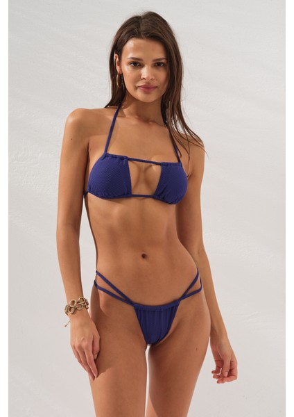 Benefit Straplez Formlu String Bikini Takım Lacivert 231241