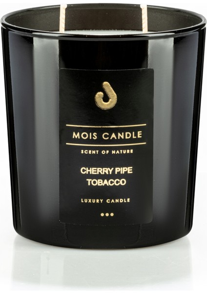 Mois Candle Maskulen Koku!! Cherry Pipe Tobacco Büyük Boy Çift Fitilli Mum