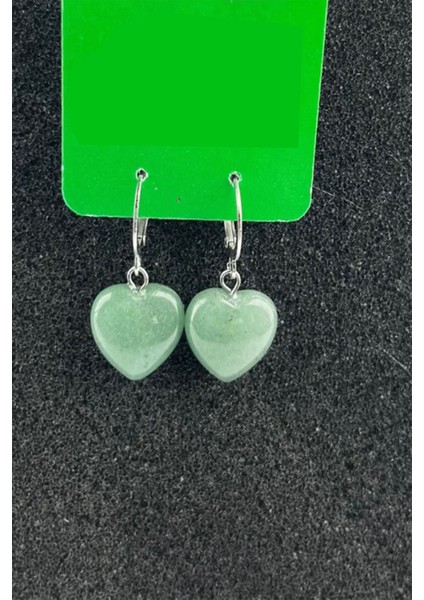 Sertifikalı Doğal Taş Kalp Küpe