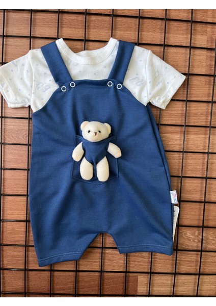 Askılı Ayıcıklı 2' Li Bebek Salopet & Body Unisex