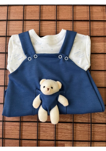 Askılı Ayıcıklı 2' Li Bebek Salopet & Body Unisex