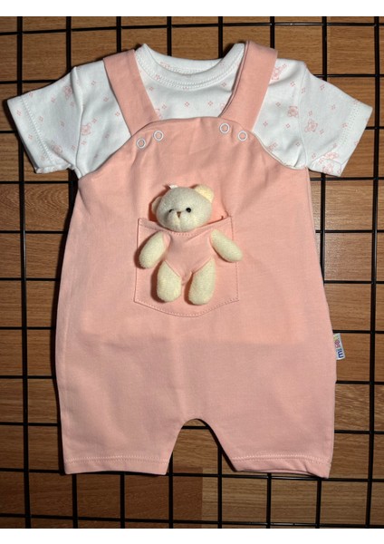 Askılı Ayıcıklı 2' Li Bebek Salopet & Body Unisex